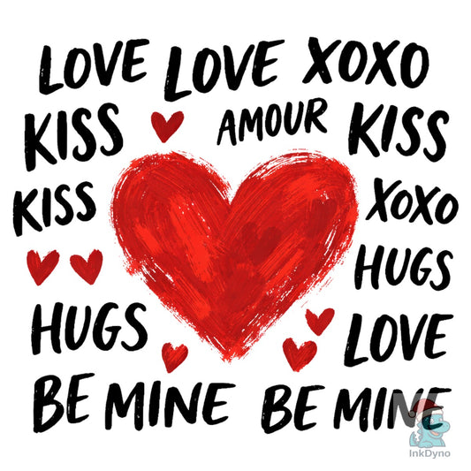 Retro Love Heart Love Xoxo - DTF Transfer