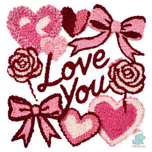 Valentine Faux Latch Hook - DTF Transfer
