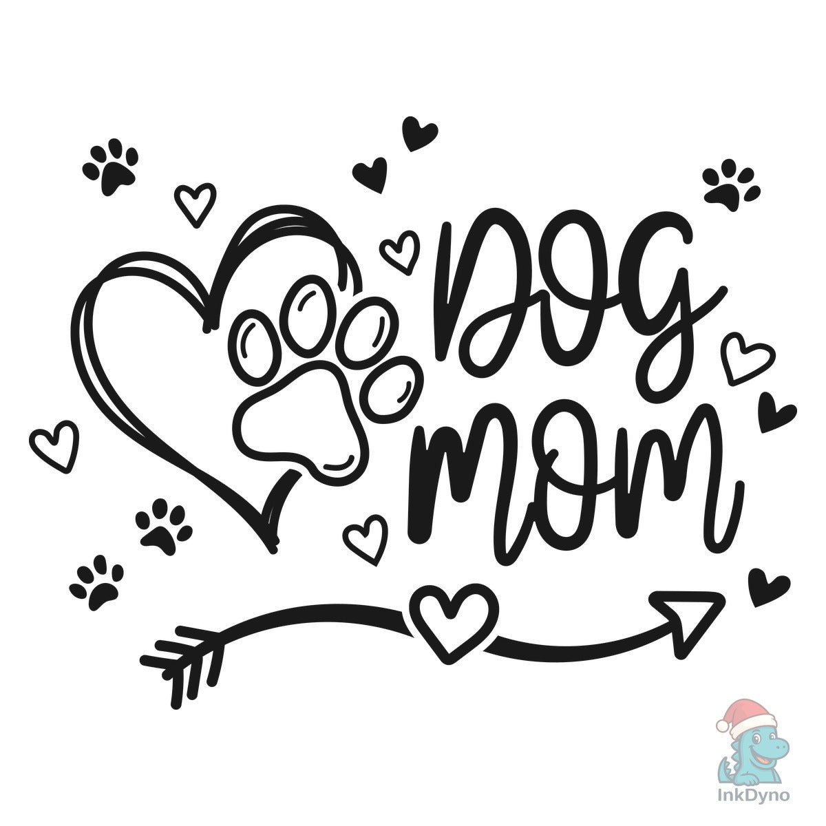 Dog Mom Paw Print Heart