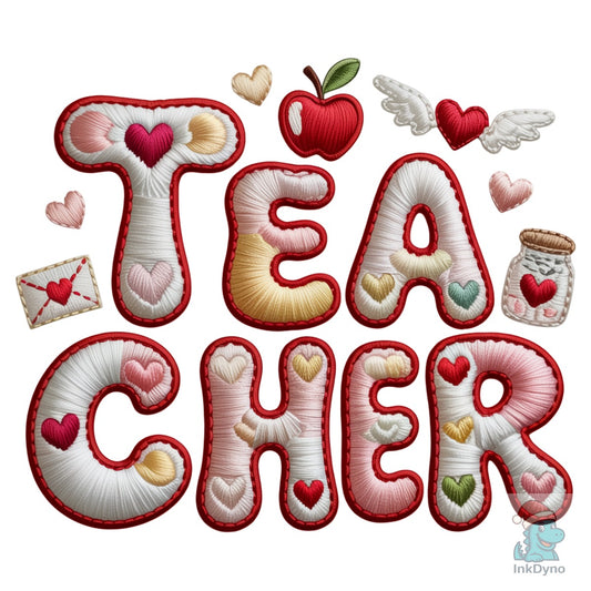 Teacher Cheer Apple - DTF Transfer