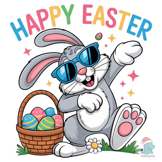 Happy Easter Cool Bunny Shirt - DTF Transfer