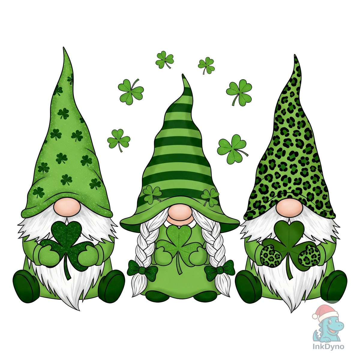 St Patrick Gnome Trio Lucky Shamrock