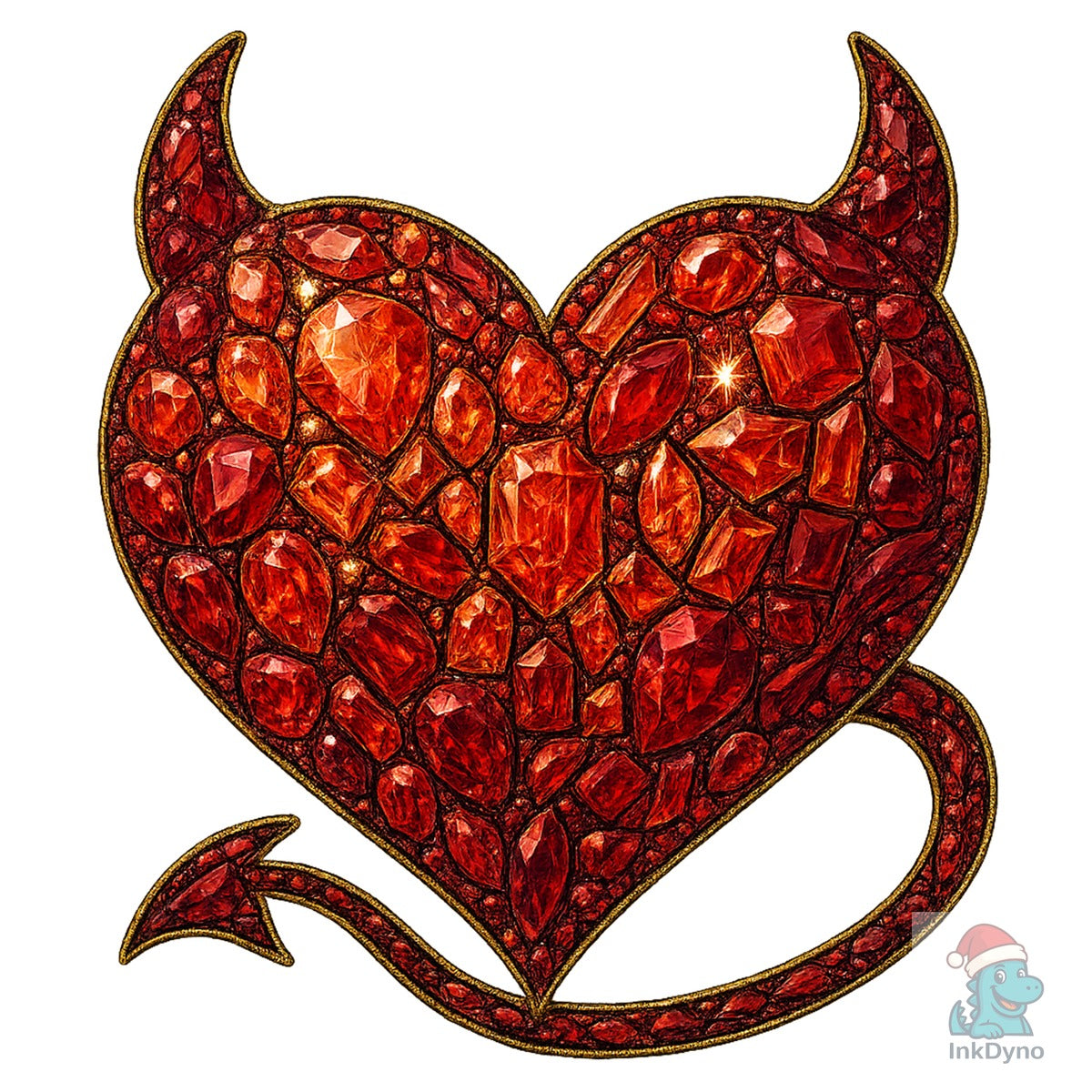 Faux Rhinestone Devil Heart