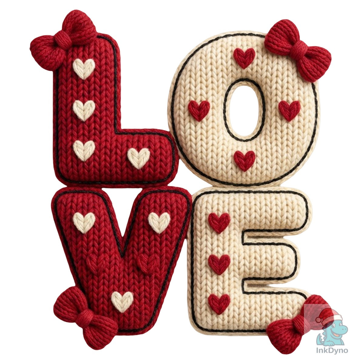 Faux Knitted Yarn Texture Valentine