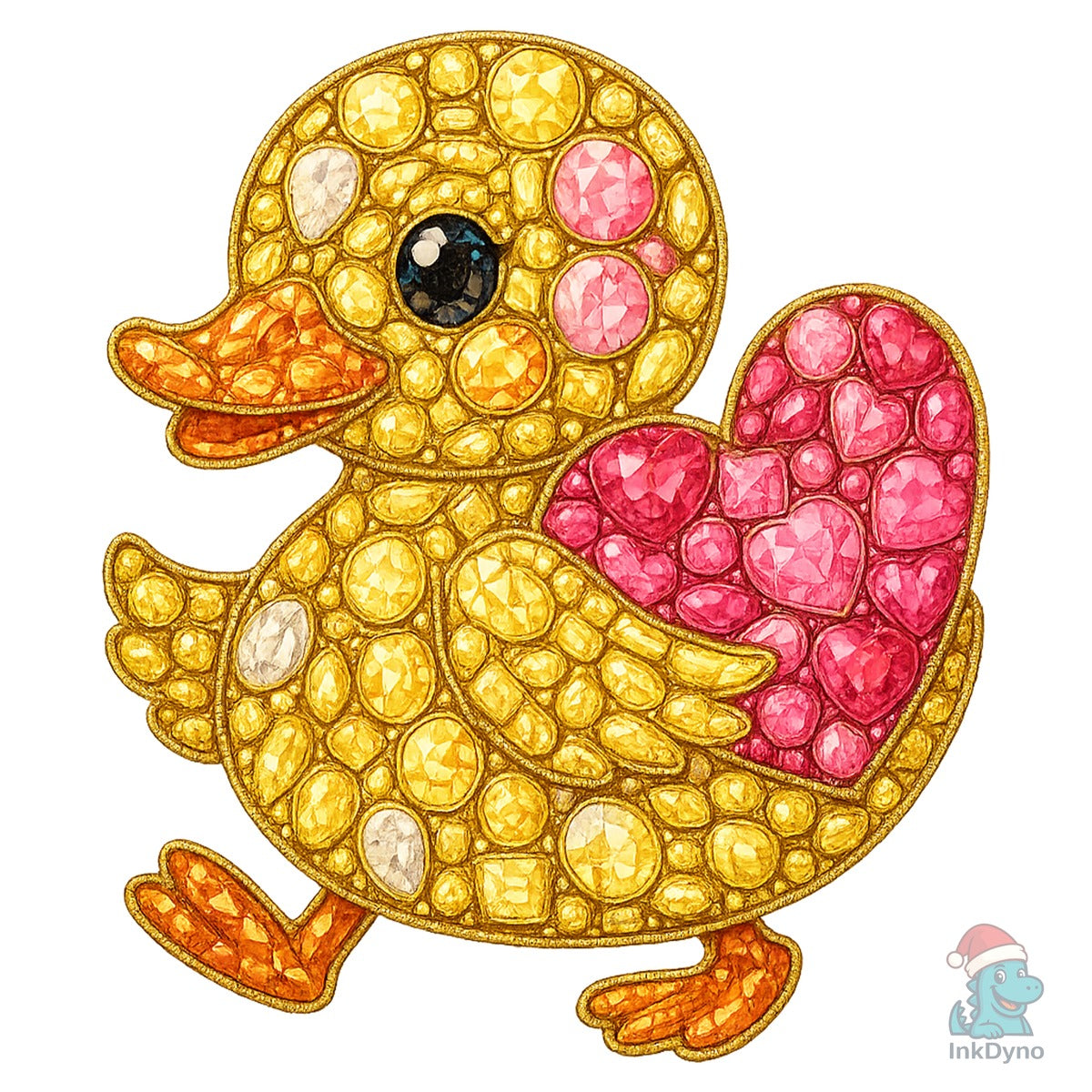 Faux Rhinestone Duck