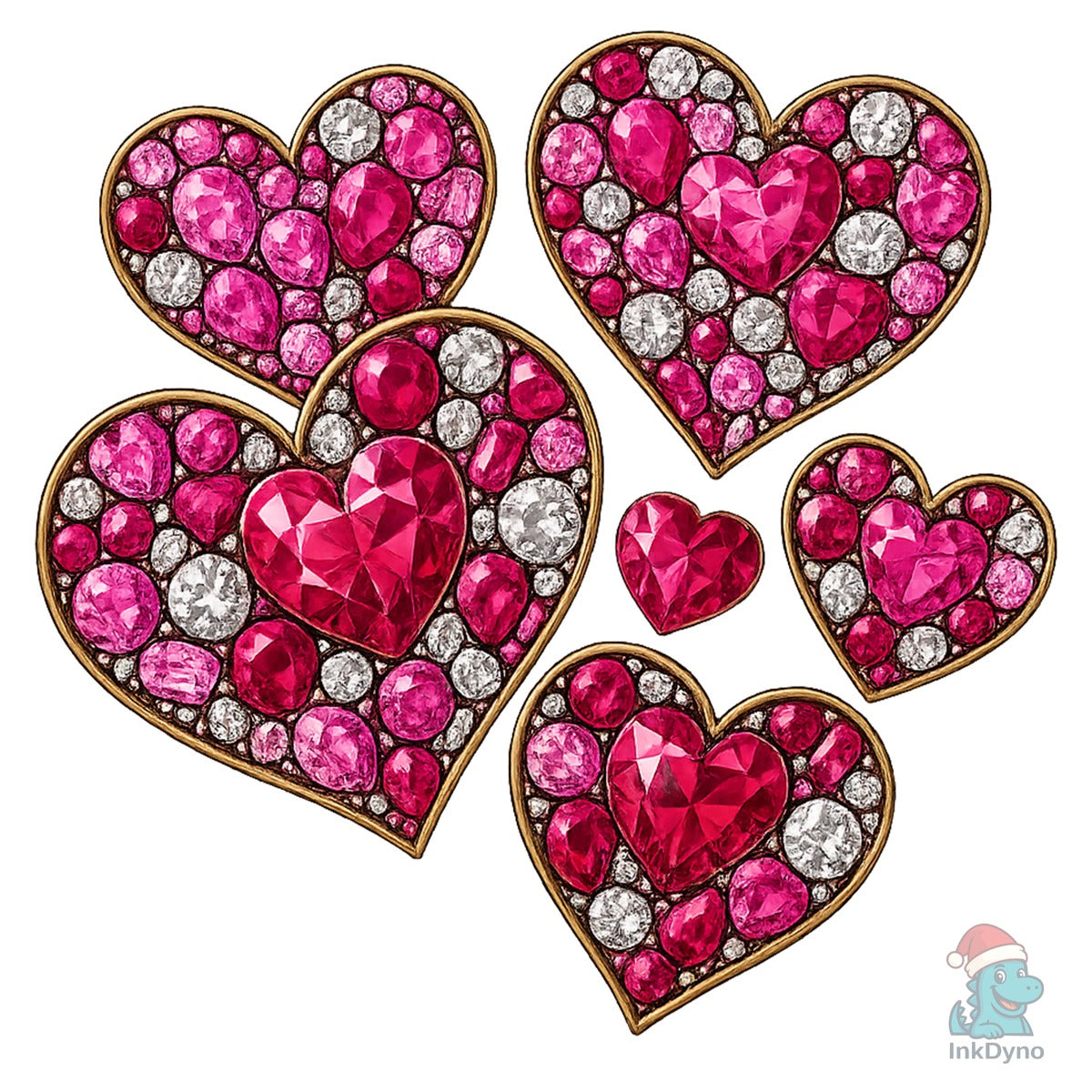 Faux Rhinestone Hearts