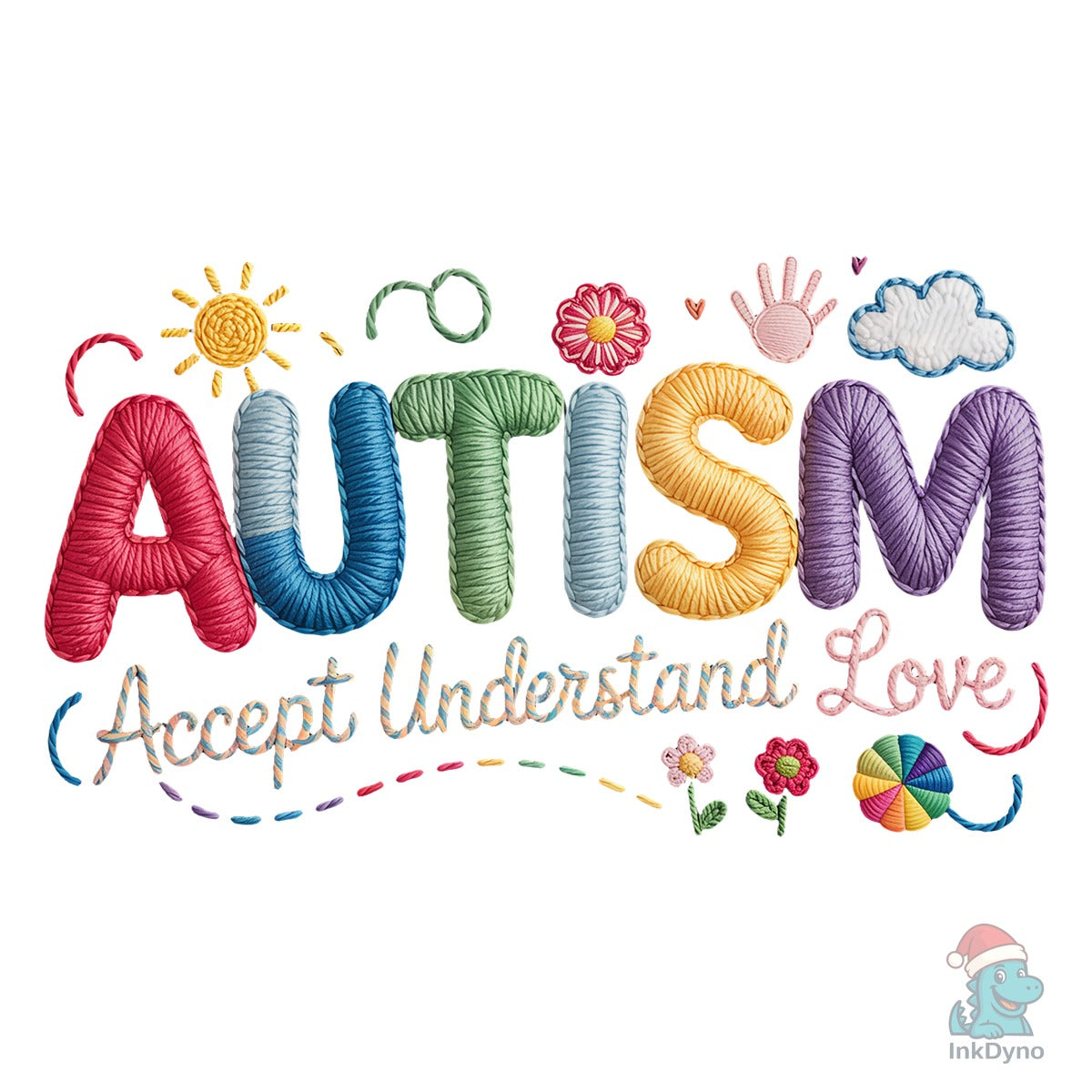 Faux Yarn Autism Accept Understand Love