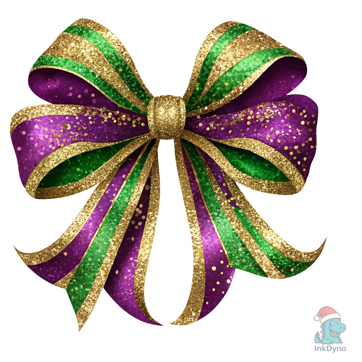 Mardi Gras Bow Glitter Bow