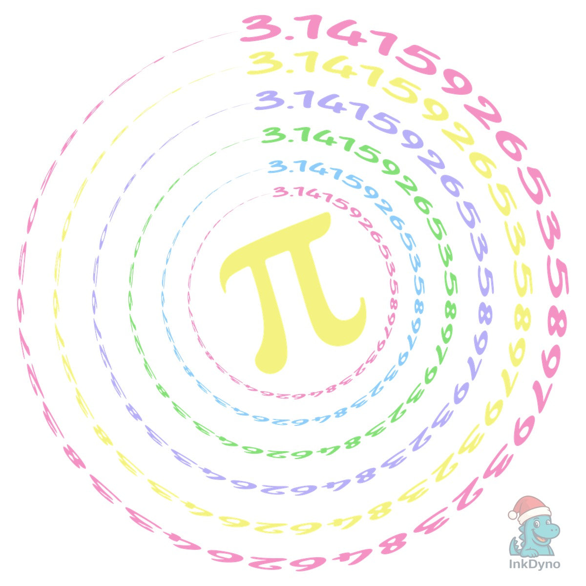 Pi Digits Spiral Pi Day Math Circle Pi