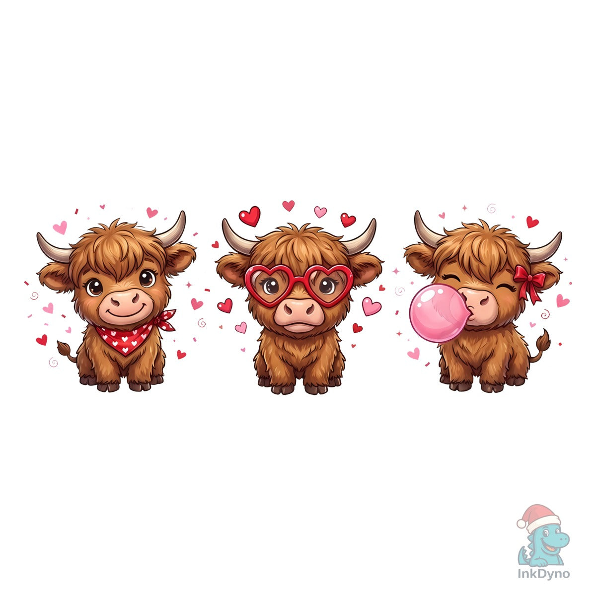 Cute Valentine Highland Cow