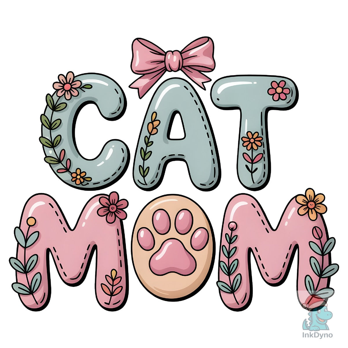 Floral Cat Mom Design