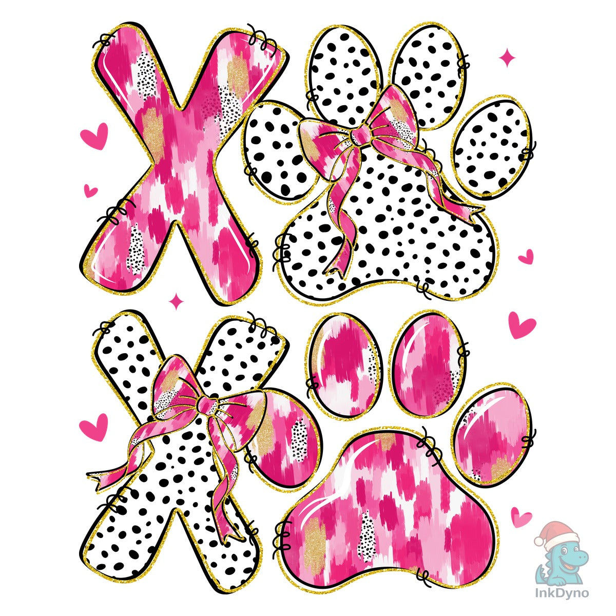 XOXO Valentines Day Coquette Dog Paw