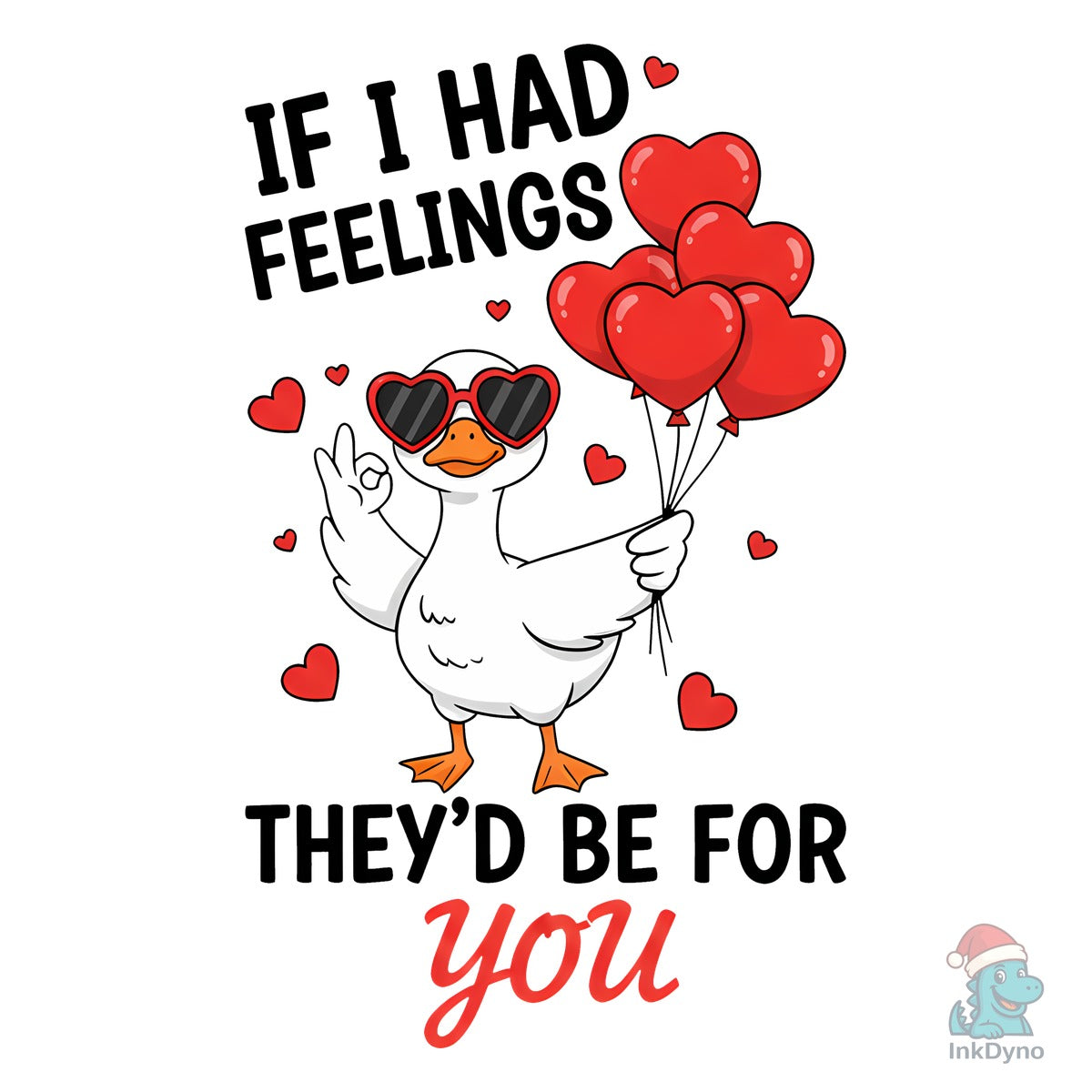 Funny Valentine Goose Heart