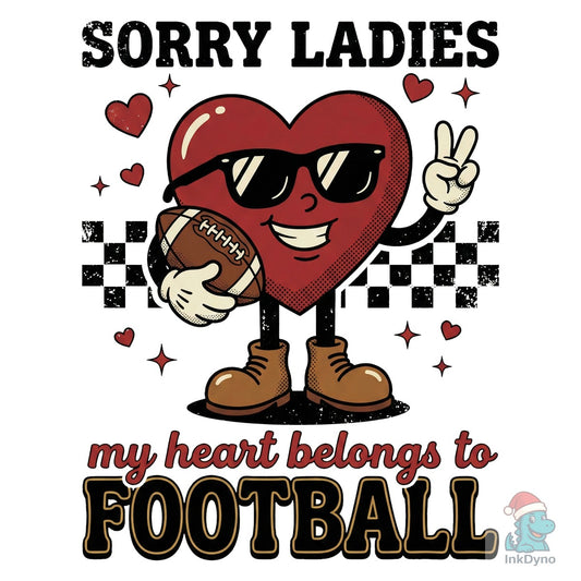 Funny Valentine Heart Football - DTF Transfer