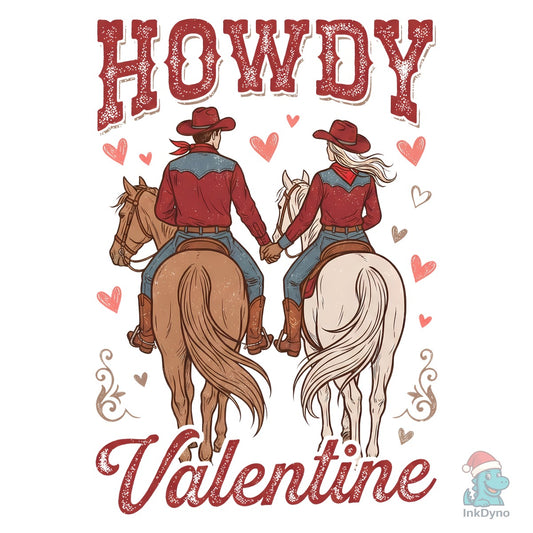 Howdy Valentine Cowboy Couple - DTF Transfer