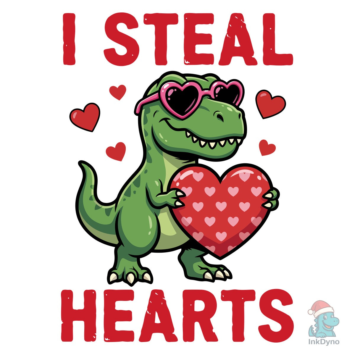 Kids I Steal Hearts T-Rex Valentine