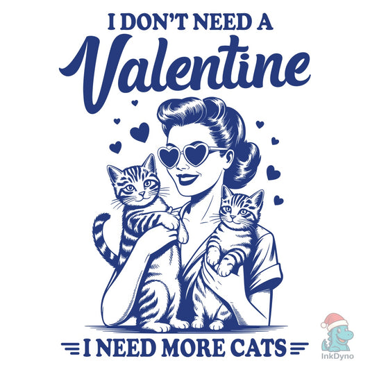 Retro Cat Mom Valentine Anti Valentine - DTF Transfer