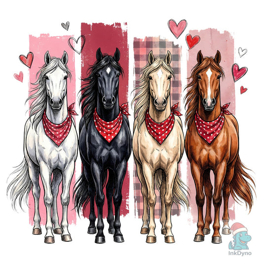 Romantic Valentine's Day Horses - DTF Transfer
