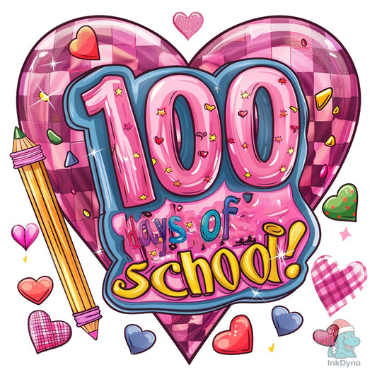 Valentine 100 Days of School Bow - DTF Transfer
