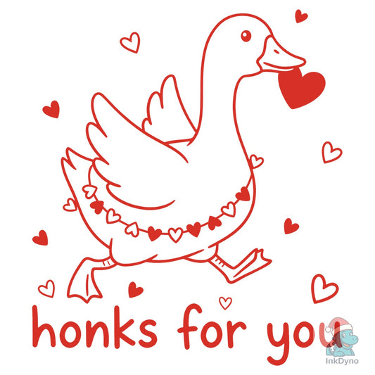 Honks for You Cute Goose Valentine - DTF Transfer