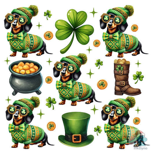 St Patrick Dachshund - DTF Transfer