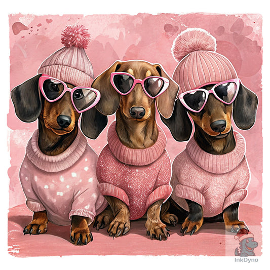 Valentine Dachshund Dog - DTF Transfer