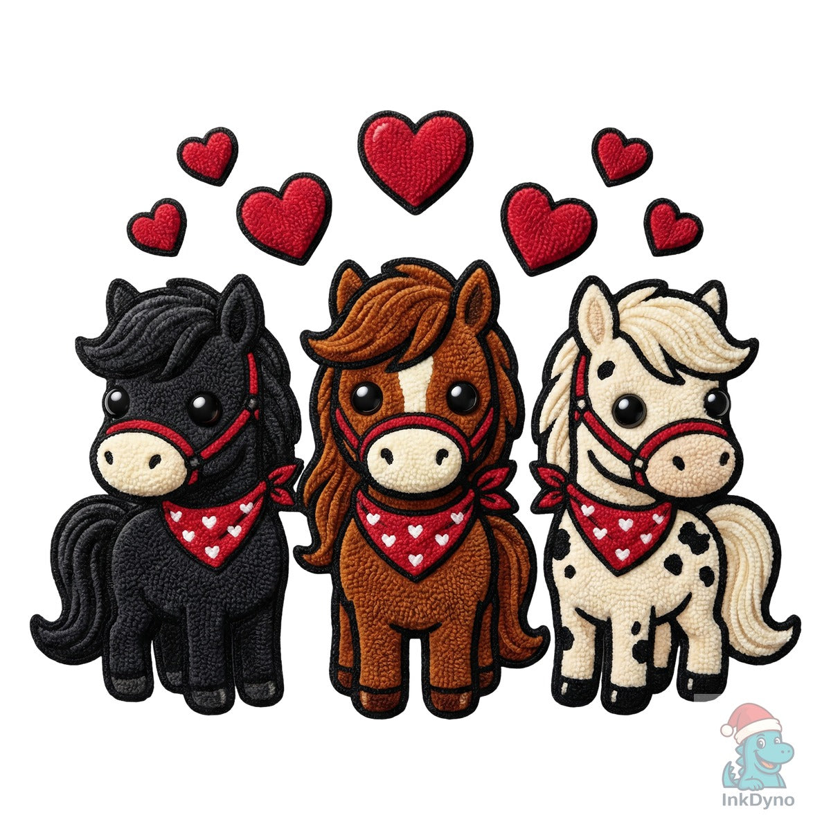 Yarn Crochet Valentine Horse Sublimation