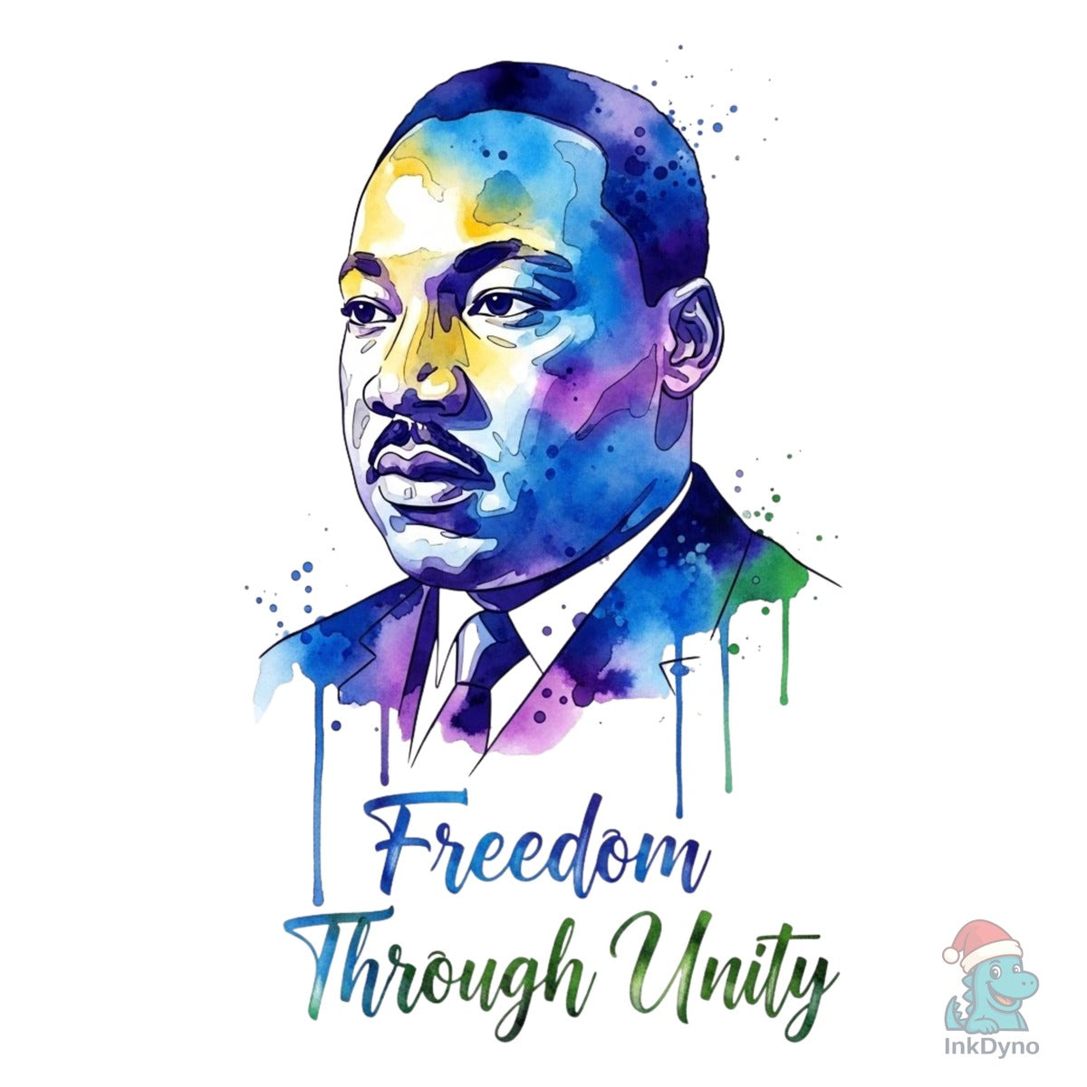 Freedom Through Unity Watercolor MLK Day