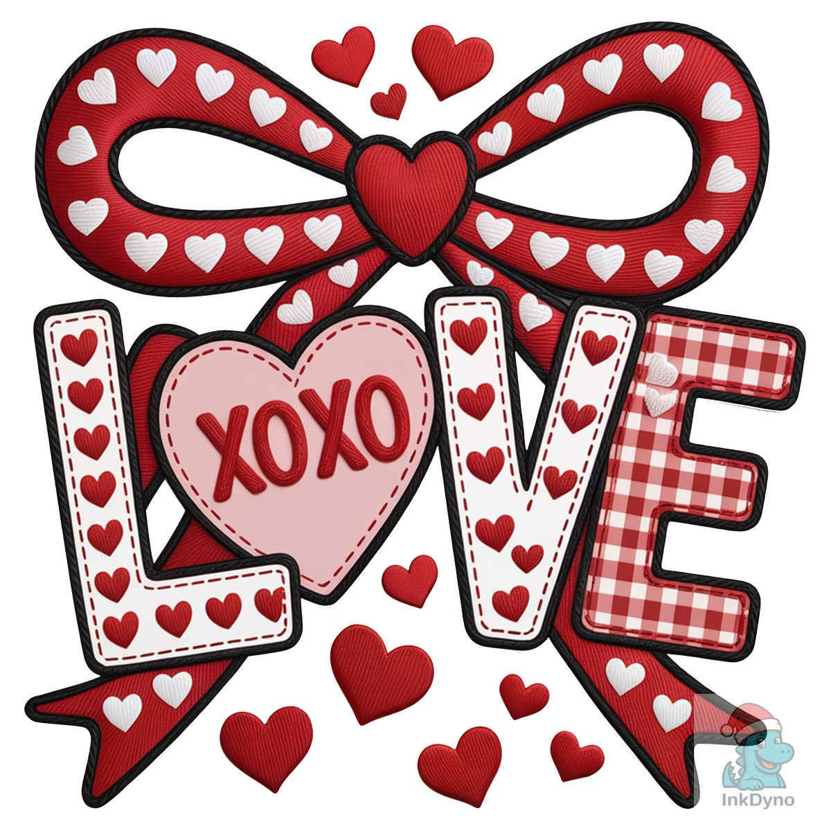Love Bow Valentine Embroidery Design