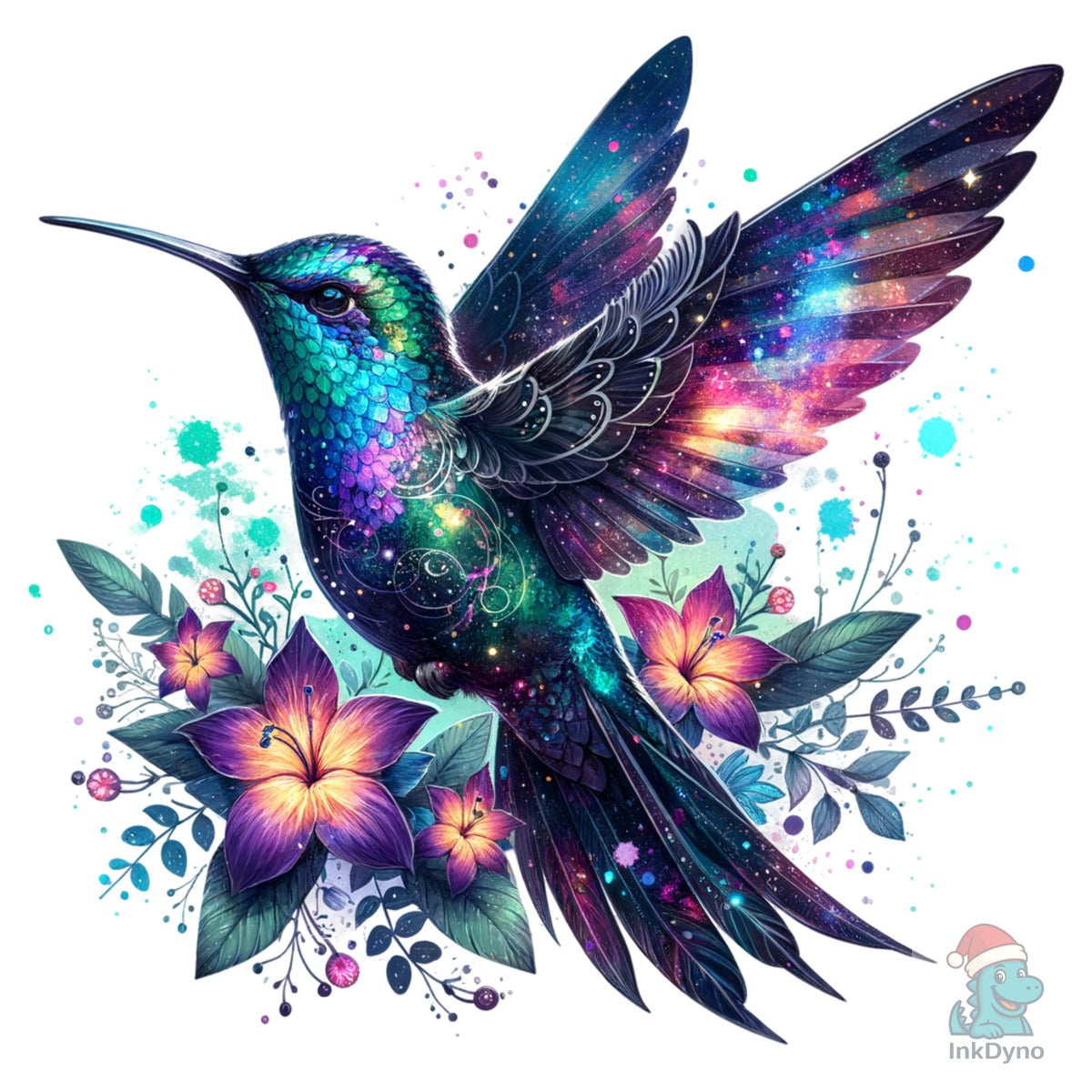 Iridescent Galaxy Hummingbird Flower