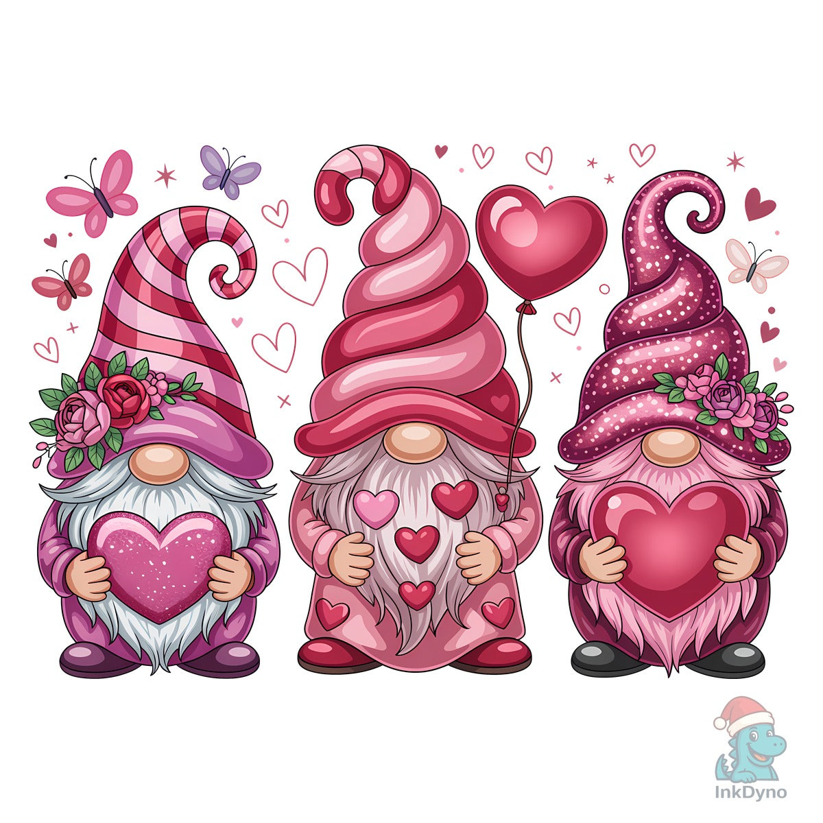 Three Cute Valentines Day Gnome