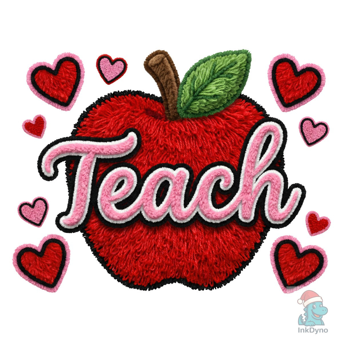 Teach Apple Faux Yarn Valentine Day