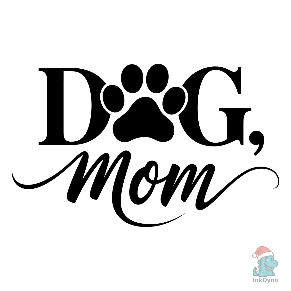 Dog Mom Paw Print Typography