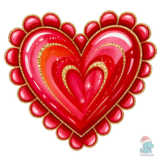Glitter Valentine Brushstroke Heart - DTF Transfer