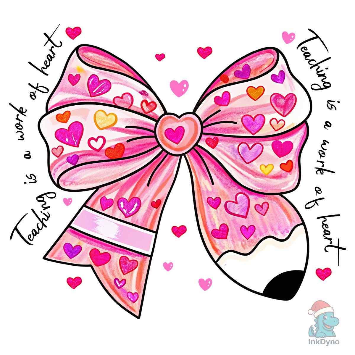 Teacher Valentine Pencil Coquette Bow