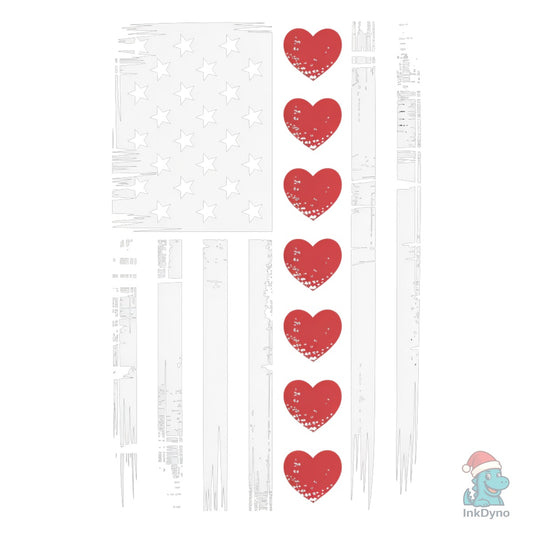 Distressed American Flag Valentine - DTF Transfer