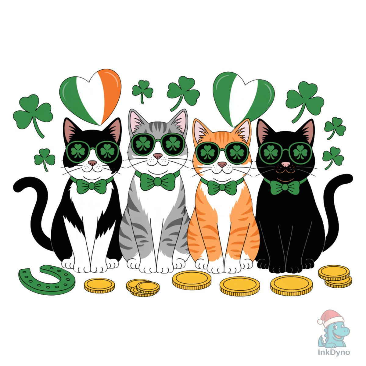 St Patrick's Cats Cute Lucky Cat