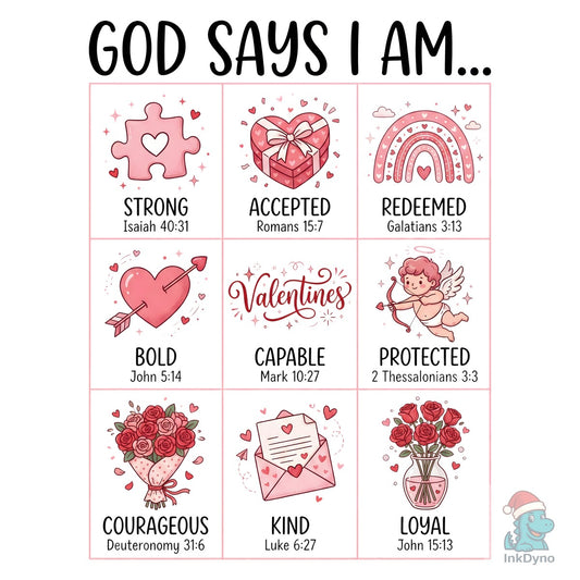 God Says I Am Christian Valentine - DTF Transfer
