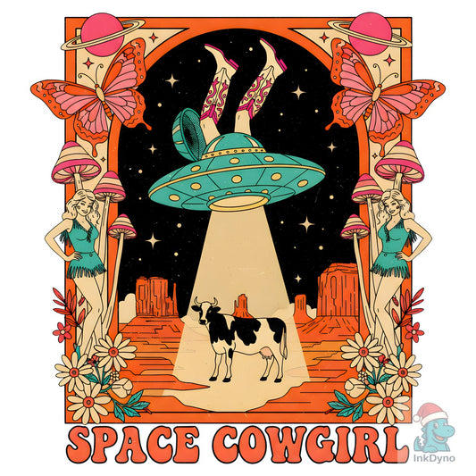 Space Cowgirl Legs UFO Alien - DTF Transfer