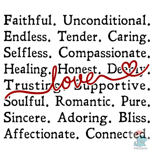 Love Words Valentine's Day - DTF Transfer