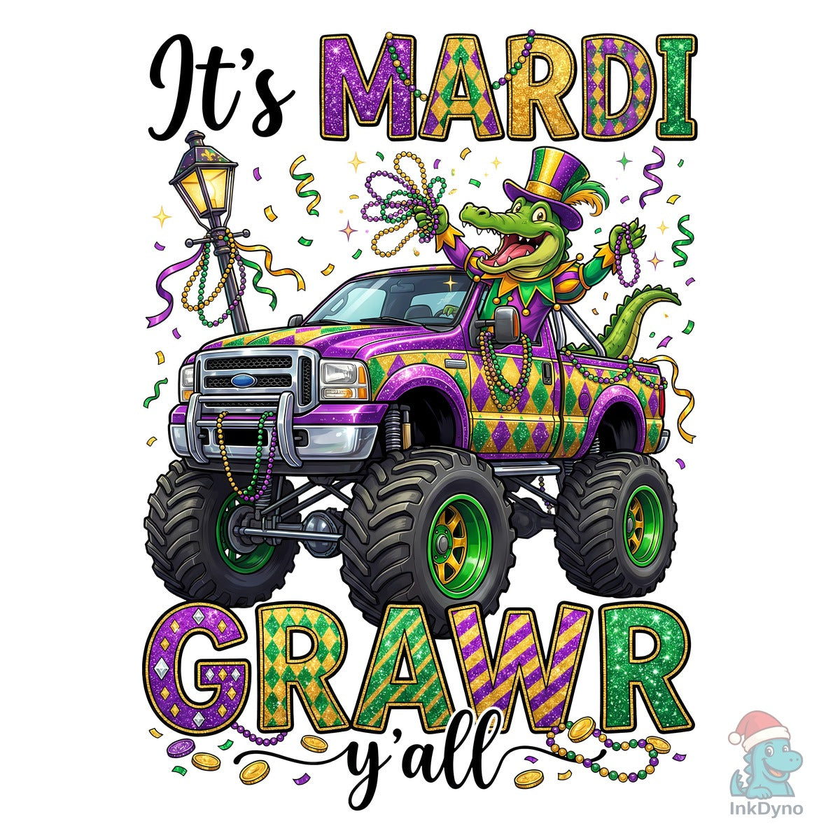 Mardi Gras Gator Truck Sublimation