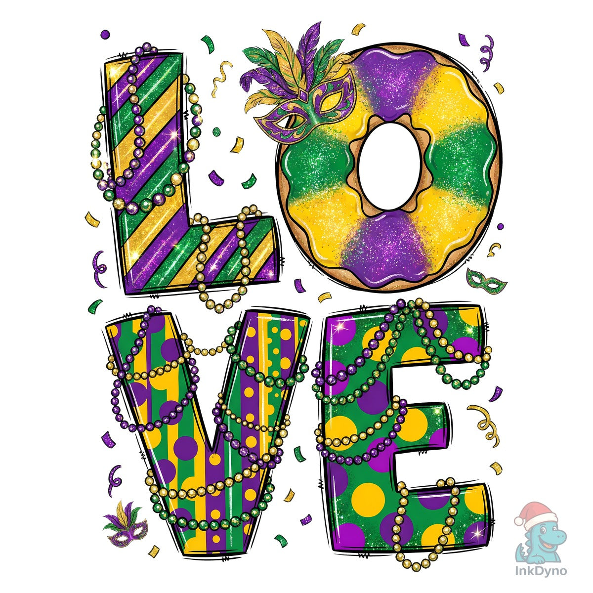 Mardi Gras LOVE King Cake