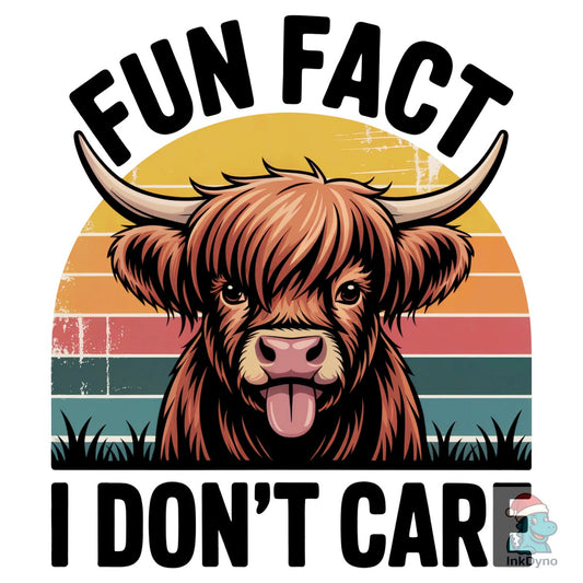 Retro Funny Highland Cow - DTF Transfer