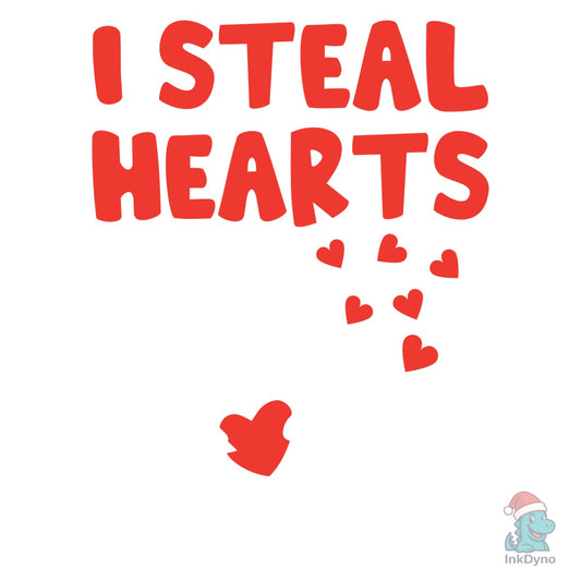Funny Dinosaur Valentine I Steal Hearts - DTF Transfer