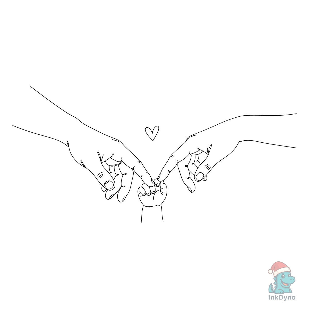 Minimalist Family Baby Hands Illustratio