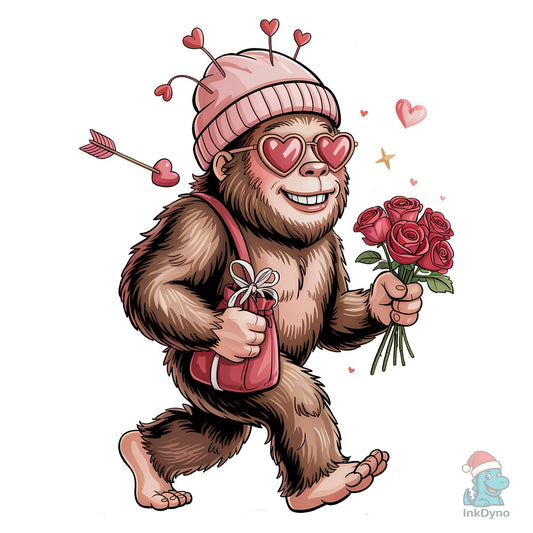 Valentine Bigfoot Love Sasquatch Tee - DTF Transfer
