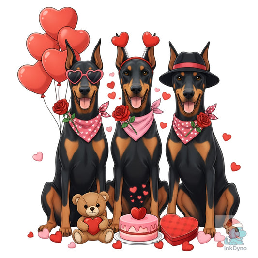 Valentine Dog Shirt Doberman Shirt - DTF Transfer