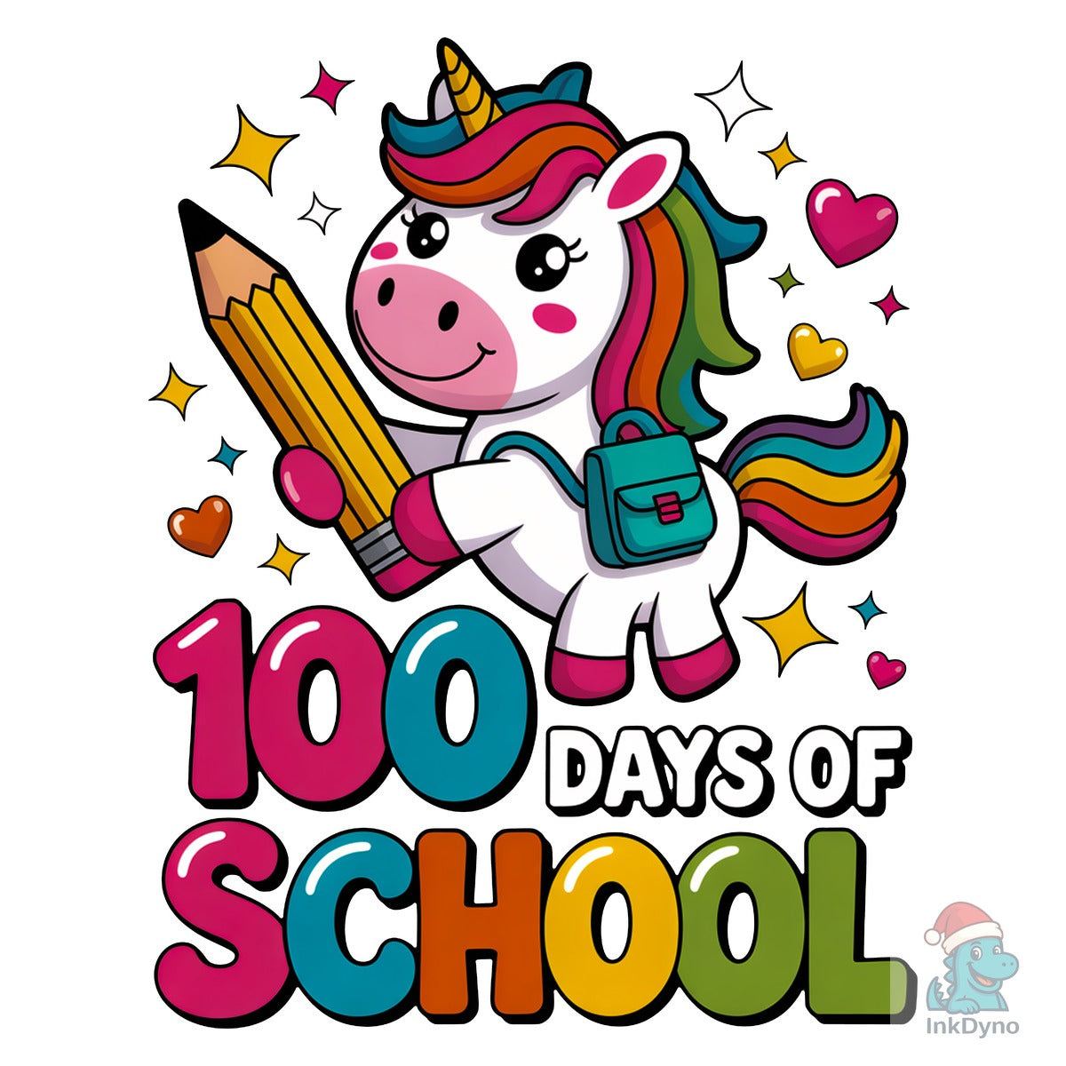 100 Days School Unicorn Art