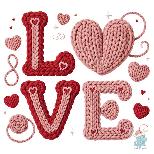 Crochet Love Valentine Shirt Design - DTF Transfer