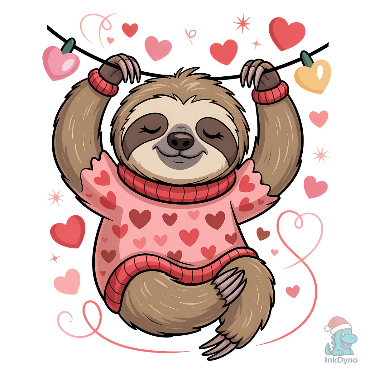 Funny Sloth Valentine T-shirt Design